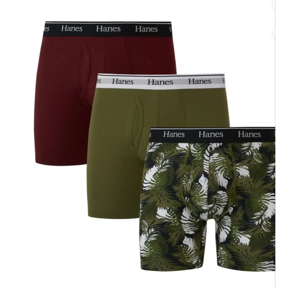 6 PR HANES BOXER BRIEFS-NEW